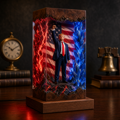 Patriot's Rise Trump resin lamp